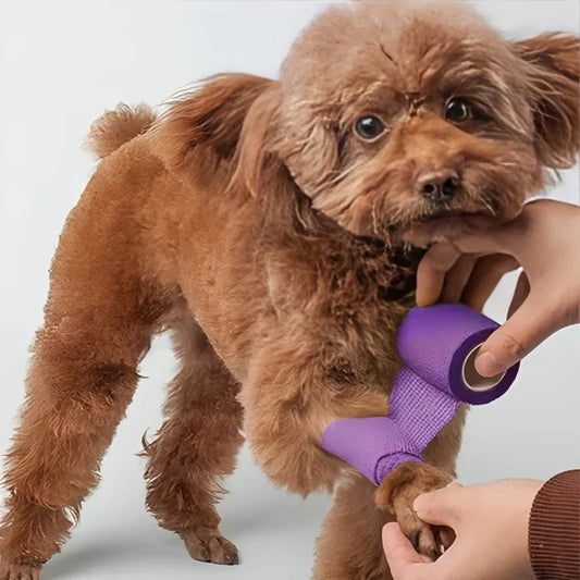 ( Pack of 2 ) Self Adhesive Bandage Wrap, Vet Wrap Cohesive Bandages for Dogs Horses Pet Animals