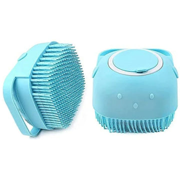 Dog Bath Brush Body Scrubber Shampoo Dispenser Tick Remover for Shower Bathing and Shedding Soft Silicone Bristles Brushes Groomers for Pet Puppy Dogs Cat Rabbit Horse (Multicolor 1 pcs)
