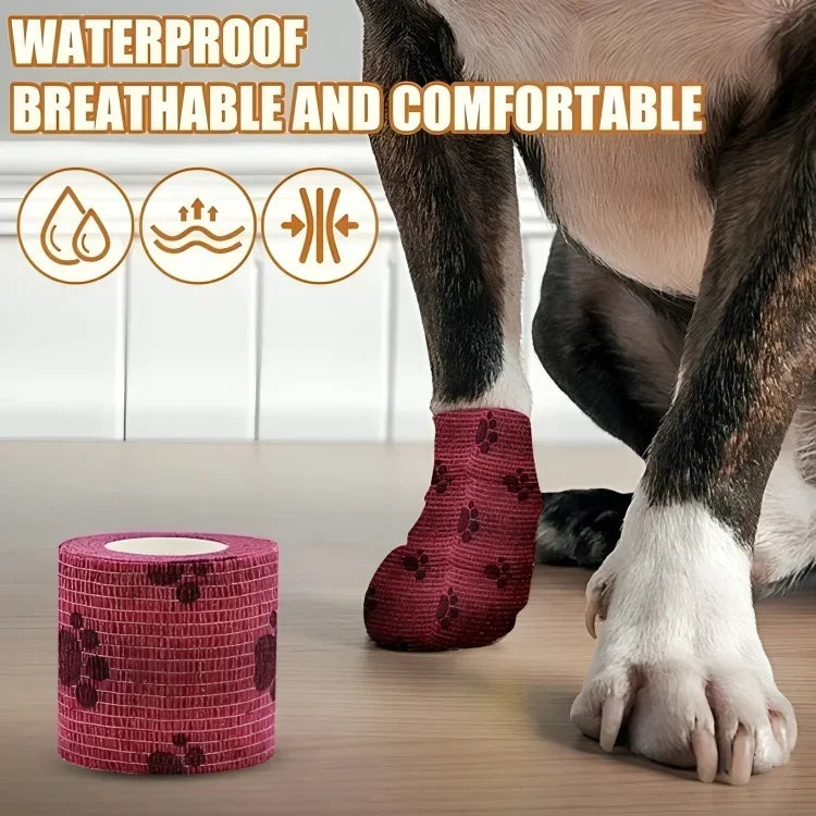 ( Pack of 2 ) Self Adhesive Bandage Wrap, Vet Wrap Cohesive Bandages for Dogs Horses Pet Animals