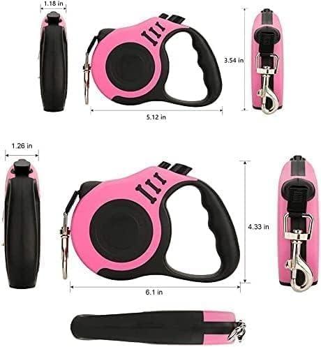 Automatic Retractable Nylon Cat Lead Extension Puppy Walking Running Lead Roulette for Dogs Pet Durable Dog Leash (5 M)