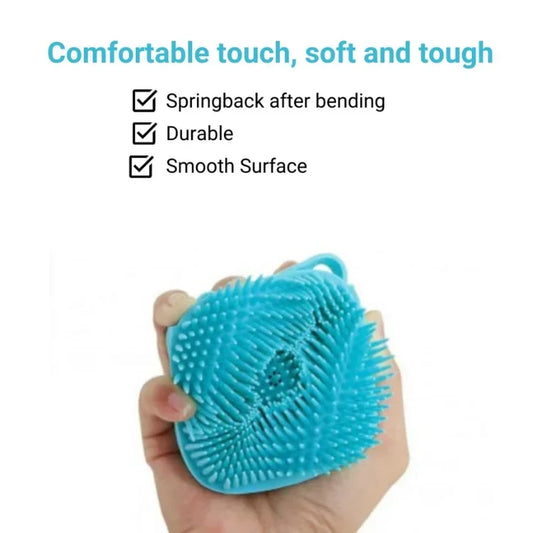 Dog Bath Brush Body Scrubber Shampoo Dispenser Tick Remover for Shower Bathing and Shedding Soft Silicone Bristles Brushes Groomers for Pet Puppy Dogs Cat Rabbit Horse (Multicolor 1 pcs)