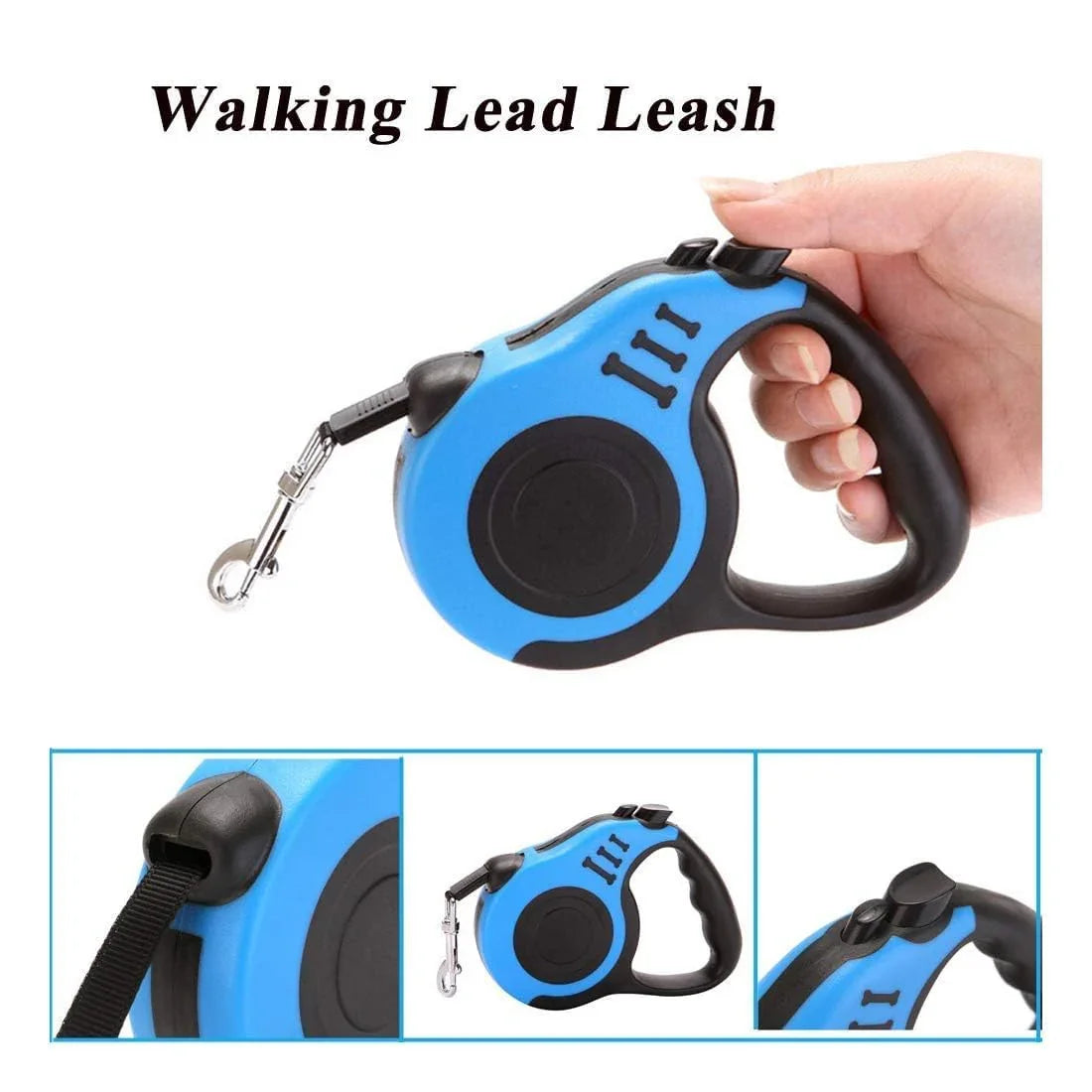 Automatic Retractable Nylon Cat Lead Extension Puppy Walking Running Lead Roulette for Dogs Pet Durable Dog Leash (5 M)