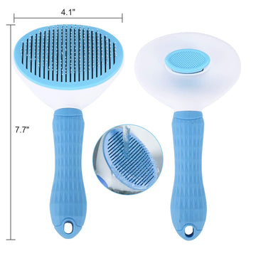 Depets Self Cleaning Slicker Brush, Pet Grooming Shedding Brush for Dogs and Cats