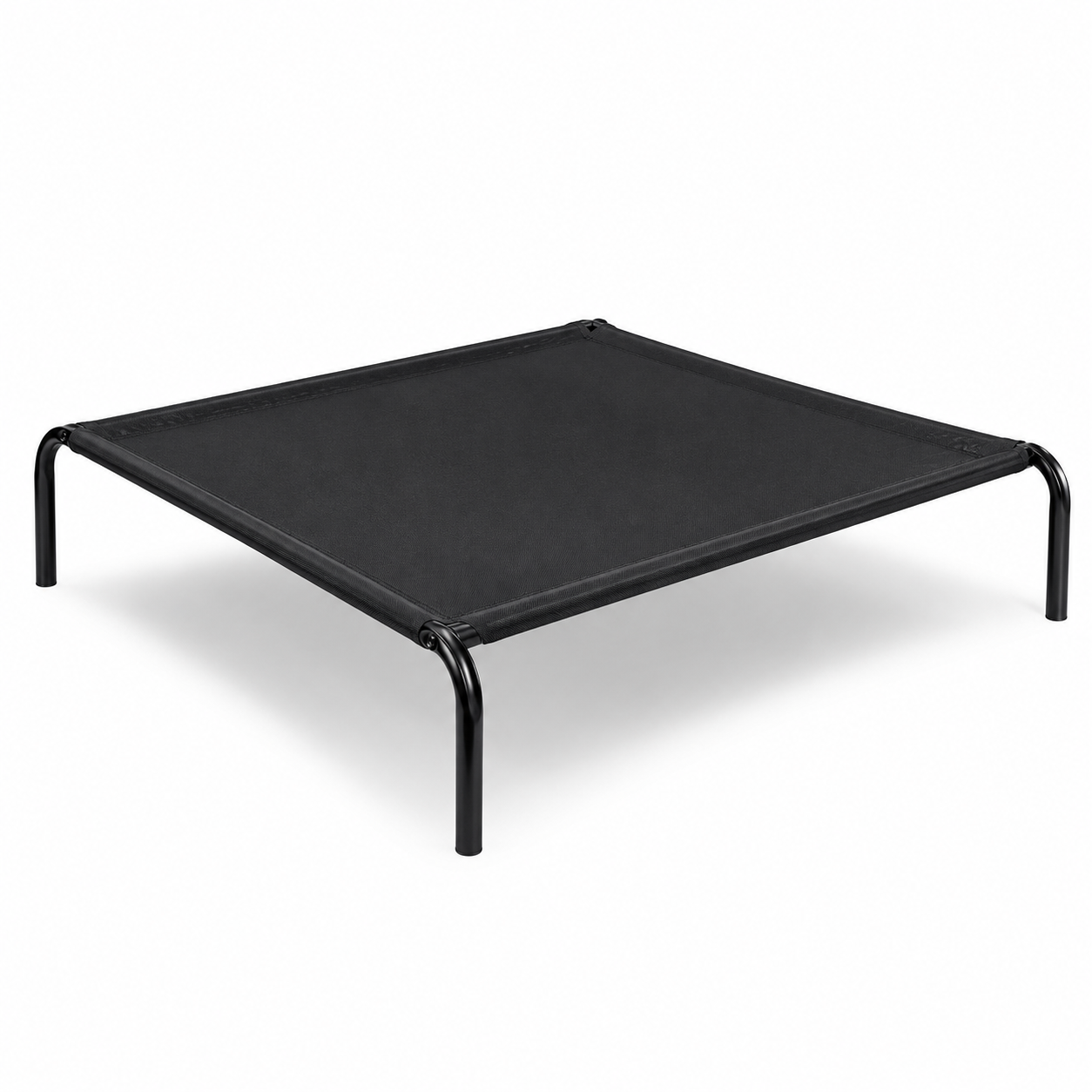 Premium Elevated Dog Bed – All Black Breathable Pet Cot for Indoor & Outdoor Comfort