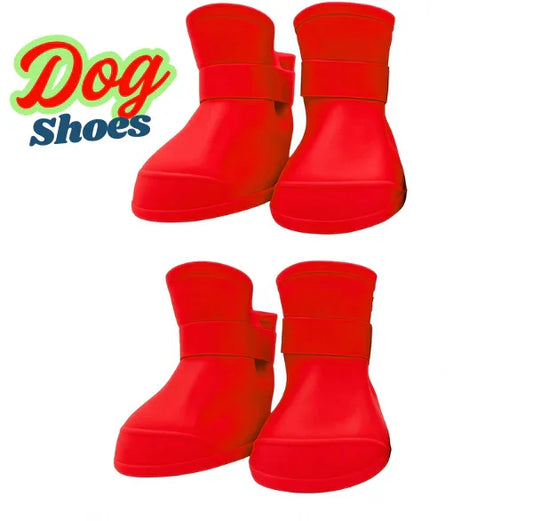 Dog Shoes for All Seasons – Waterproof, Anti-Slip, Comfortable Paw Protection ( Red )