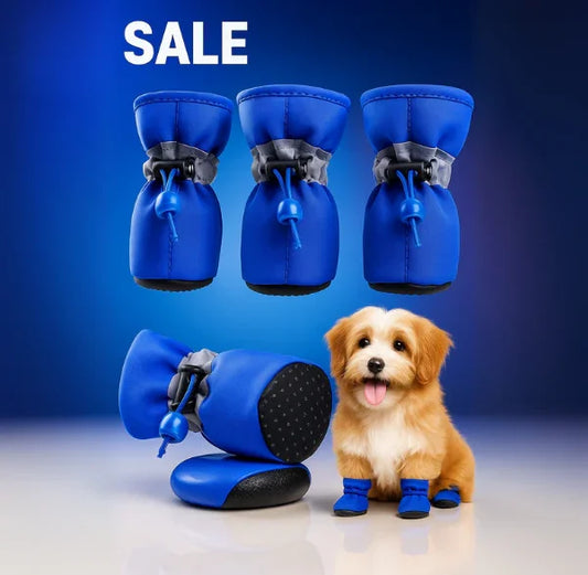 Dog Shoes for Small & Medium Breeds – Sizes S, M, L (Fits Chihuahua, Pug, Beagle) ( Blue )