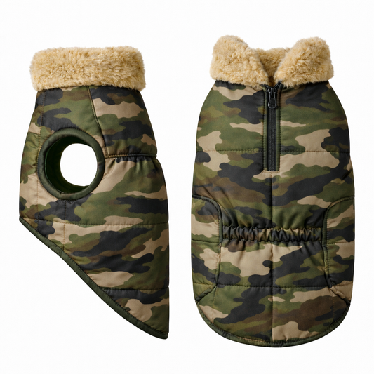 Premium Warm Dog Jacket – Winter-Ready Comfort (Army)
