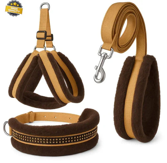 Dog Fur Harness Combo Set (Maple)