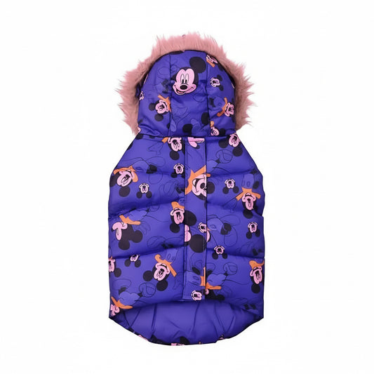 Premium Warm Dog Jacket – Winter-Ready Comfort (Purple Mickey)
