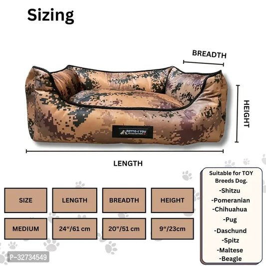 Brown Lounger Dog Bed | Soft & Washable Pet Bed for Small to Large Dogs