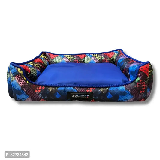 Blue Lounger Dog Bed | Soft & Washable Pet Bed for Small to Large Dogs