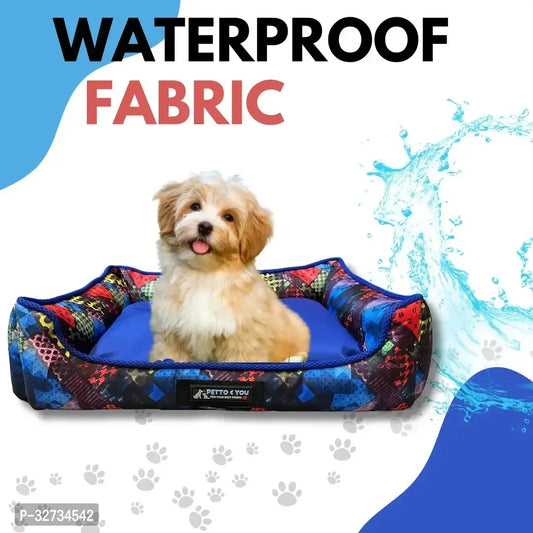 Blue Lounger Dog Bed | Soft & Washable Pet Bed for Small to Large Dogs