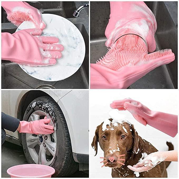 Gloves Magic Silicone Dog Washing Gloves (Pair of 1)