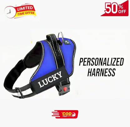 Custom Dog Harness Adjustable Neck Strip & Chest Strip Dog Harness