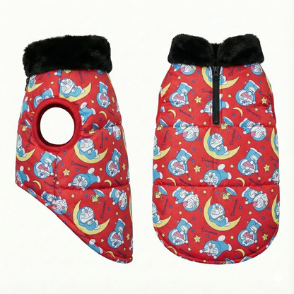 Premium Warm Dog Jacket – Winter-Ready Comfort (Red Doremon)