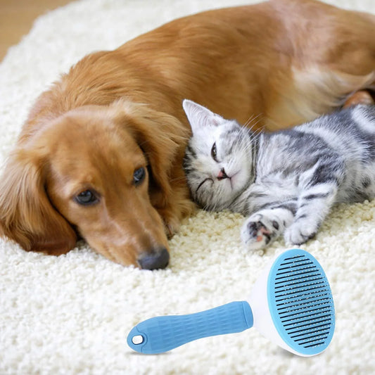 Depets Self Cleaning Slicker Brush, Pet Grooming Shedding Brush for Dogs and Cats