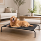 Premium Elevated Dog Bed – All Black Breathable Pet Cot for Indoor & Outdoor Comfort