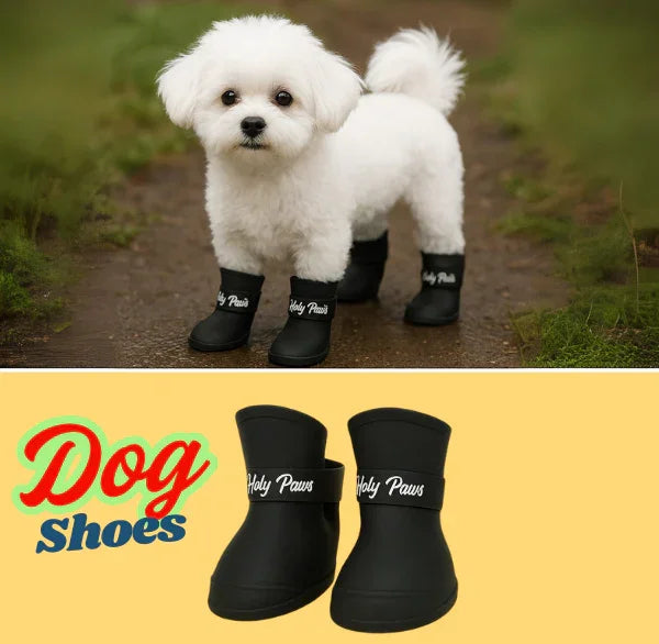 Dog Shoes for All Seasons – Waterproof, Anti-Slip, Comfortable Paw Protection ( Black )