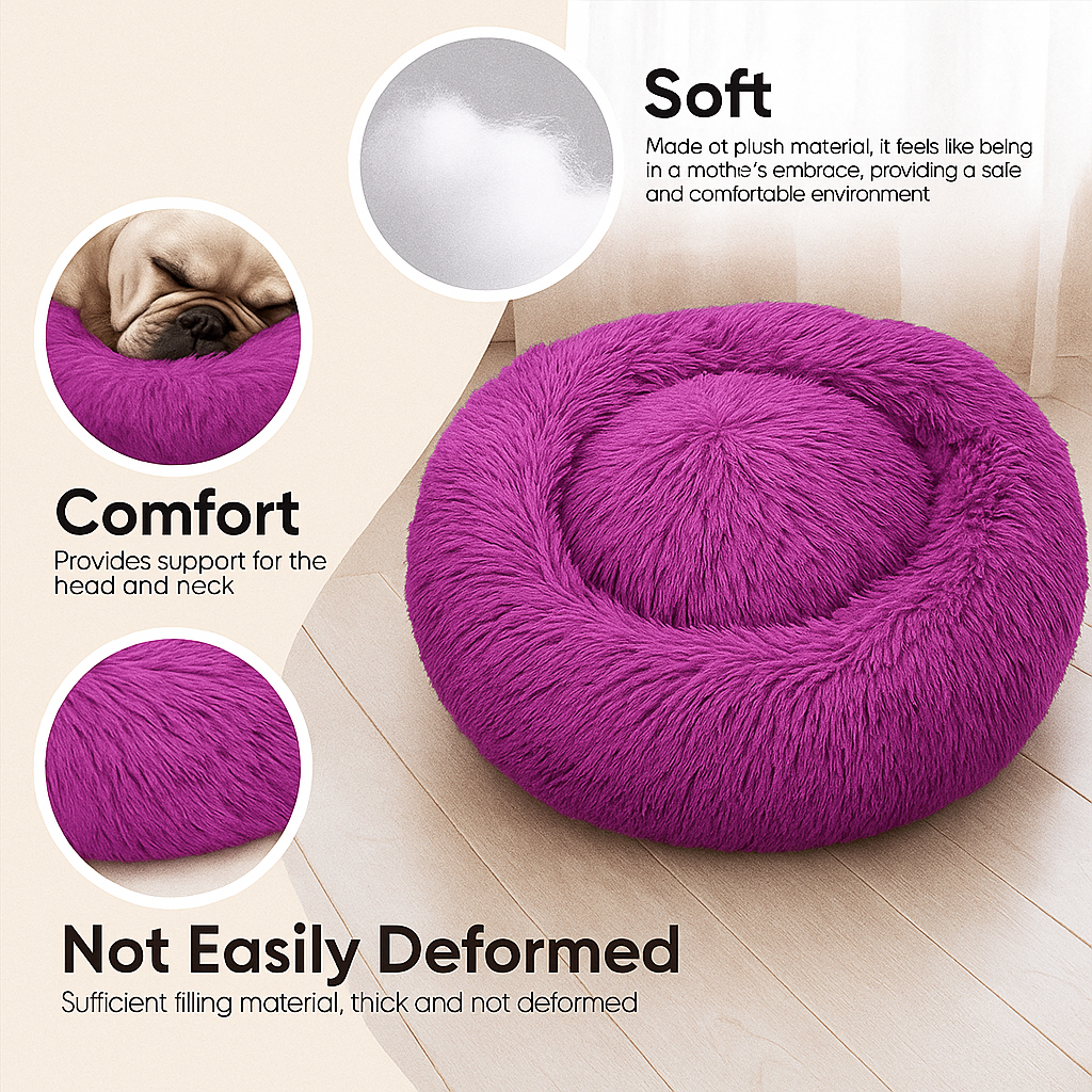 Washable & Ultra-Comfort Dog Bed for Small and Large Dogs ( Purple )