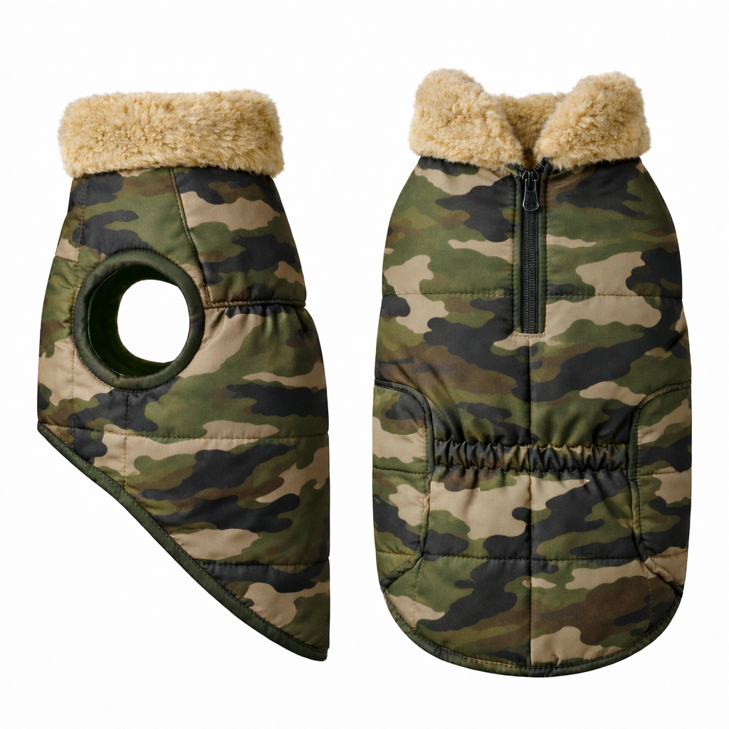 (Copy) Premium Warm Dog Jacket – Winter-Ready Comfort (Army)