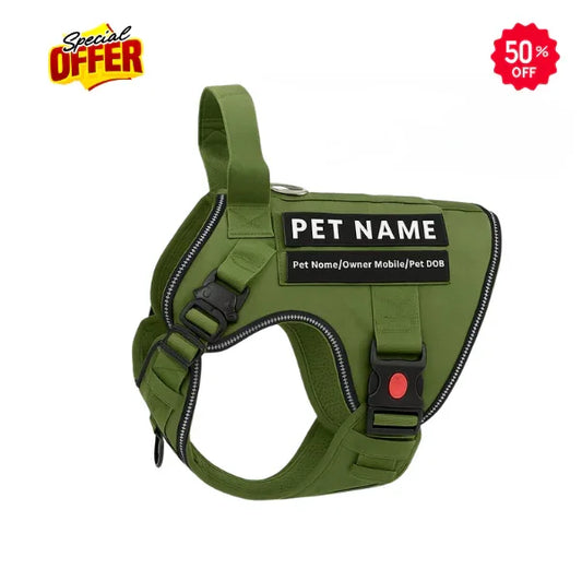 Dog Tactical Harness  (Olive Green)