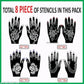 Reusable Mehendi Hand Henna Tattoo Stencil For Women, Girls