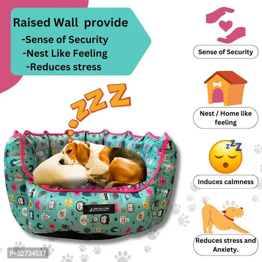 Waterproof Dog Snuggle bed Non woven laminated filament Teal colour