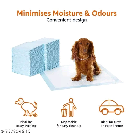 Disposable Pet Training Pads 60x40 cms Small Puppy Pee and Potty Pads with Quick Drying Surface & Absorbent Core, Suitable for Small/Medium/ Breed Pets, Dogs, Cats - Pack of 1, 10 pcs*