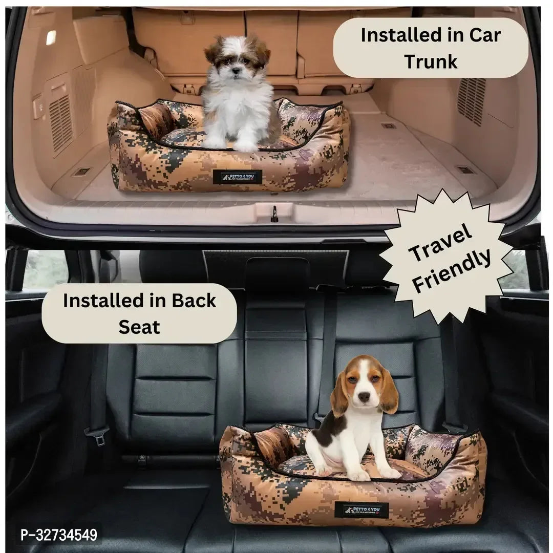 Brown Lounger Dog Bed | Soft & Washable Pet Bed for Small to Large Dogs