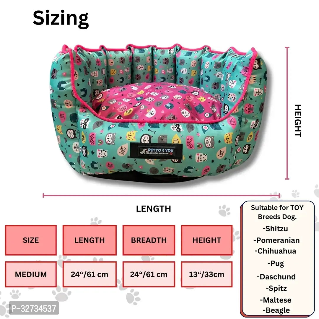 Waterproof Dog Snuggle bed Non woven laminated filament Teal colour