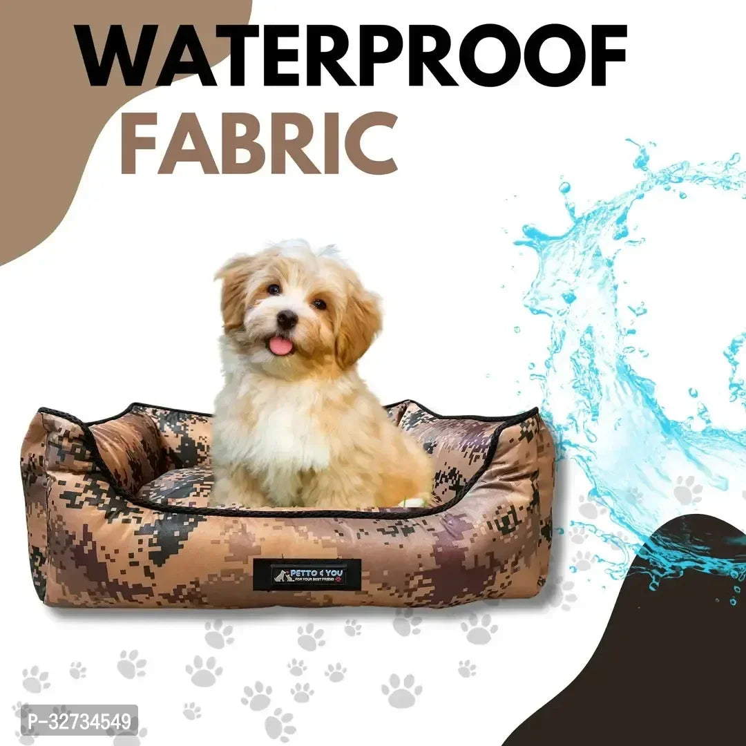 Brown Lounger Dog Bed | Soft & Washable Pet Bed for Small to Large Dogs
