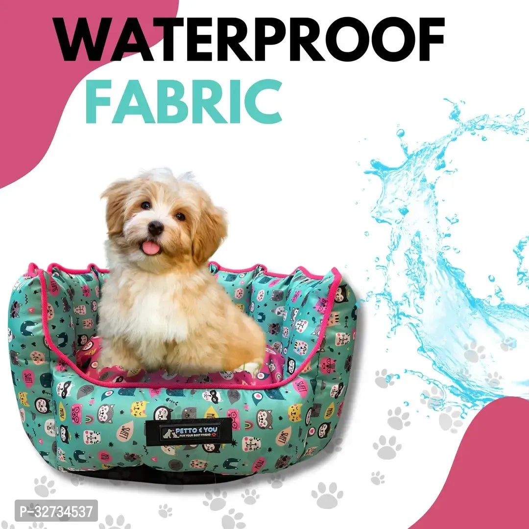 Waterproof Dog Snuggle bed Non woven laminated filament Teal colour