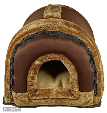 Igloo Dog House, Portable Cat Igloo Bed with Removable Cushion, 2 in 1 Washable Cozy Dog Igloo Bed Cat Cave, Foldable Non-Slip Warm for Pets Puppy Kitten Rabbit