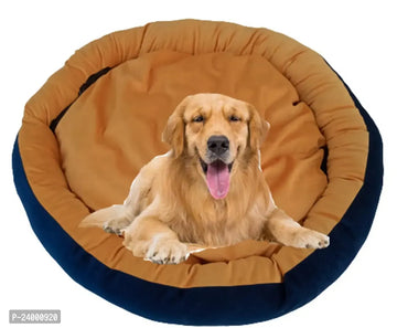 Luxurious Deluxe Washable Velvet Suede Sofa Round Shape Dog Cat Pet Bed Soft Comfortable Sofas  Chair 4 in 1Reversible Small Size LxWxH 61x61x15Cm